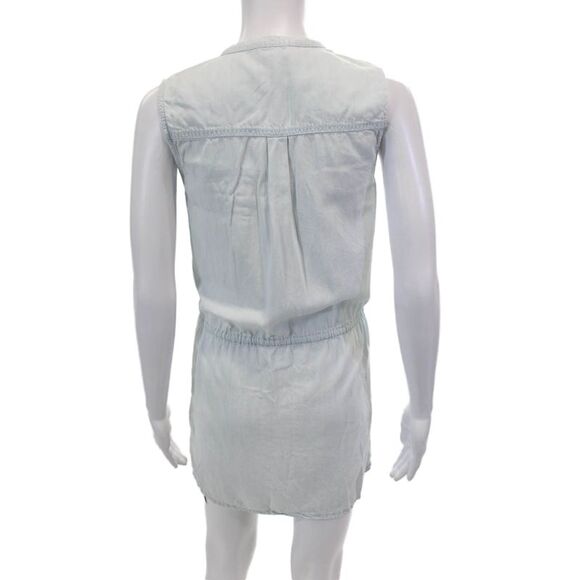 Soft Joie Womens Button Down Drawstring Waist Dress Blue Size Extra Small - Picture 3 of 5